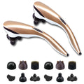 NNEAGS 2X 6 Heads Portable Handheld Massager Soothing Stimulate Blood Flow Shoulder Gold-0