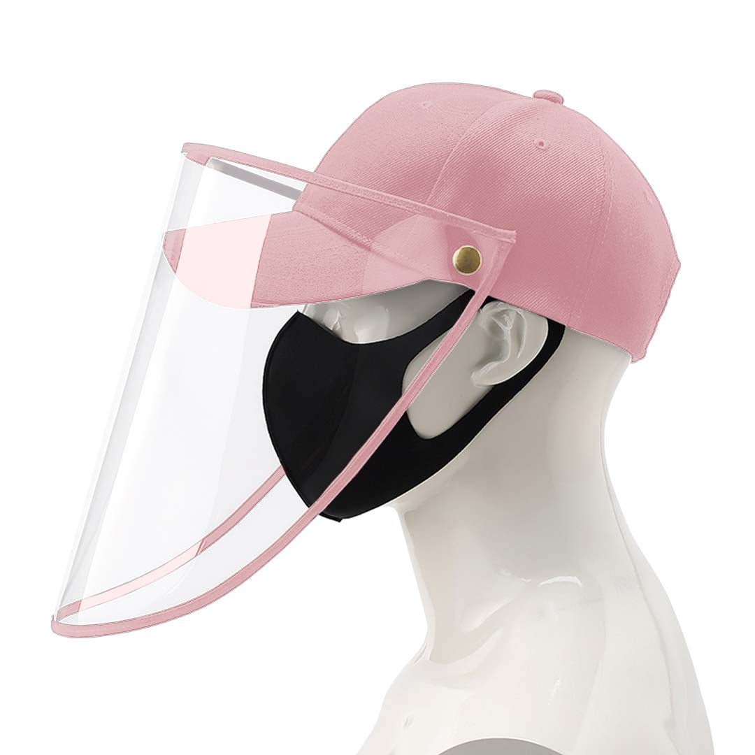 NNEAGS Outdoor Protection Hat Anti-Fog Pollution Dust Protective Cap Full Face HD Shield Cover Kids Pink-1