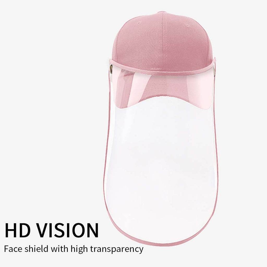 NNEAGS Outdoor Protection Hat Anti-Fog Pollution Dust Protective Cap Full Face HD Shield Cover Kids Pink-2