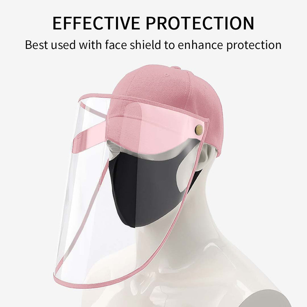 NNEAGS Outdoor Protection Hat Anti-Fog Pollution Dust Protective Cap Full Face HD Shield Cover Kids Pink-3