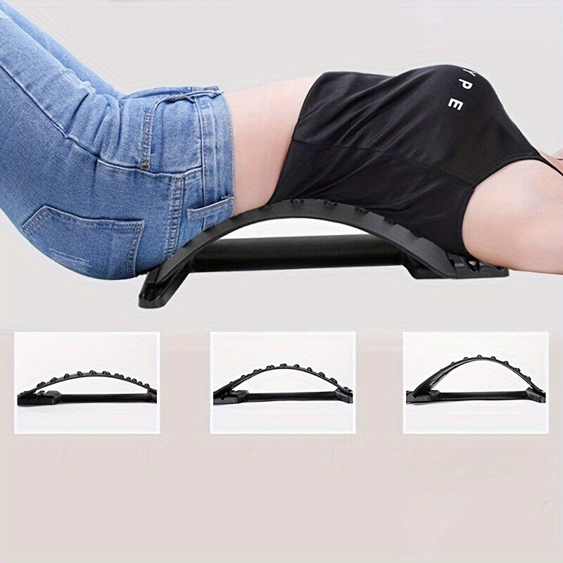 NNETM Back Magic Stretcher & Lower Lumbar Support - Spine Massager(Black)-2