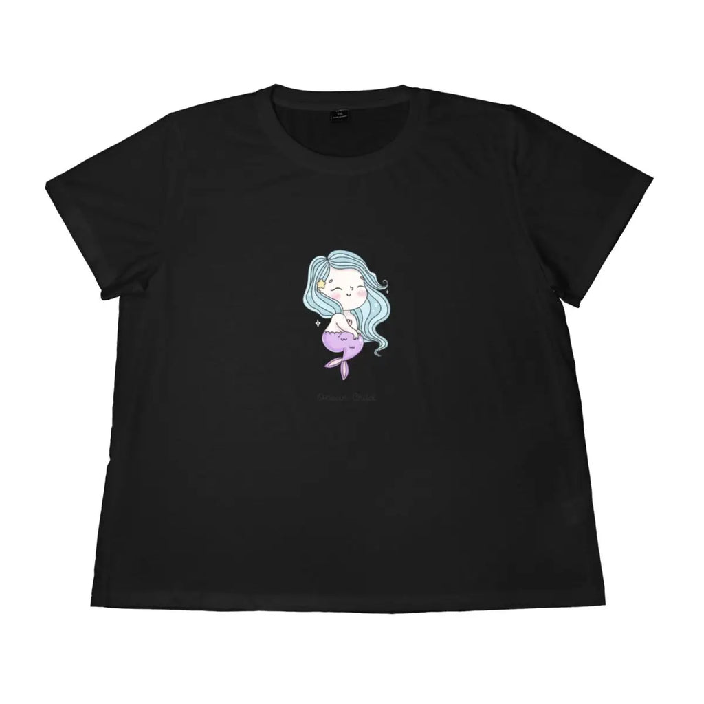 Toon Mermaid Women plus size T-shirt, fashionable and versatile, street hip-hop trend, cartoon cool, high-end