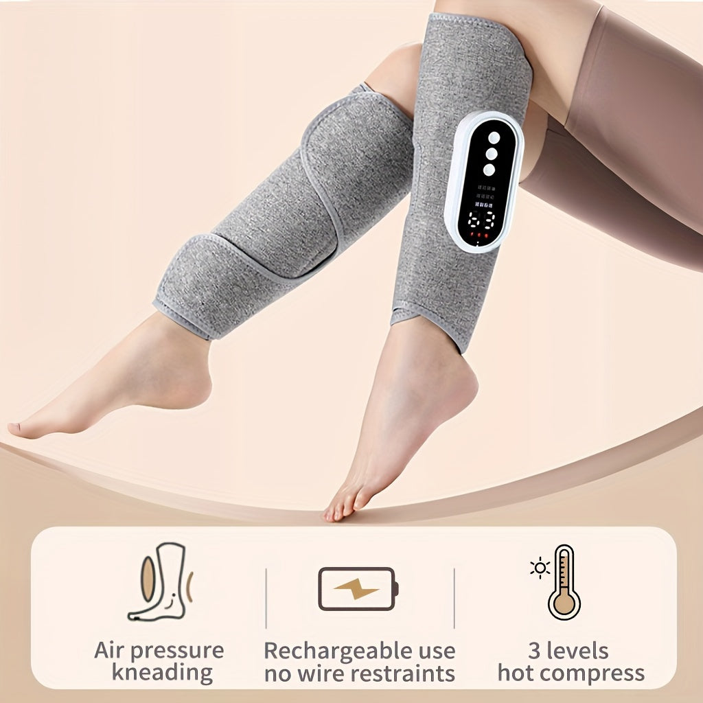 NNETM Cordless Air Compression Leg Massager with Heating Function(Grey)-1