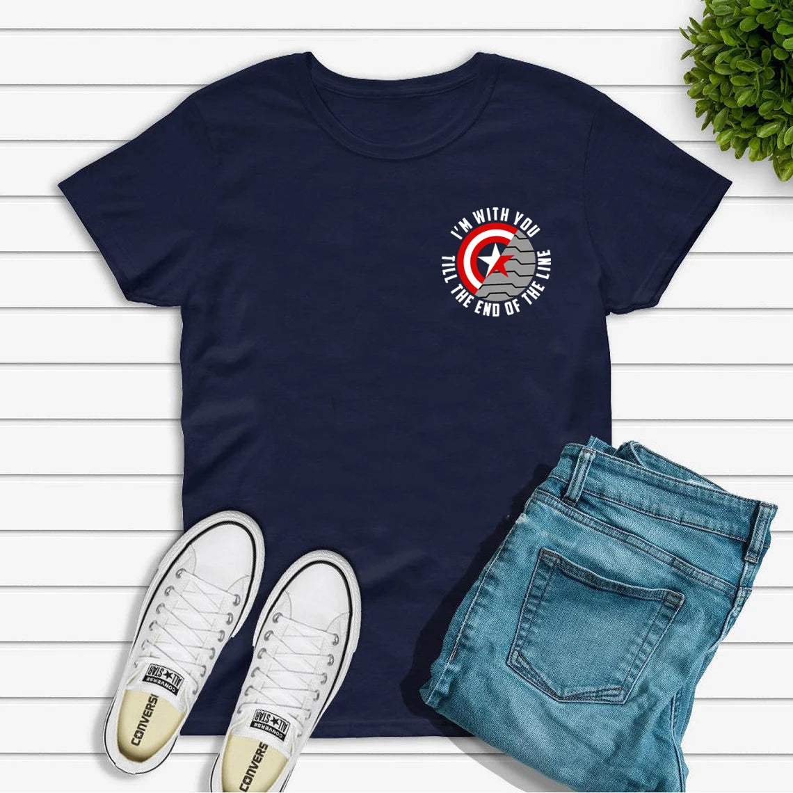 Winter Soldier Shirt with Saying I'm with You Till The End of The Line T-shirt Bucky Barnes T Shirt Women Graphic Tee Top Female