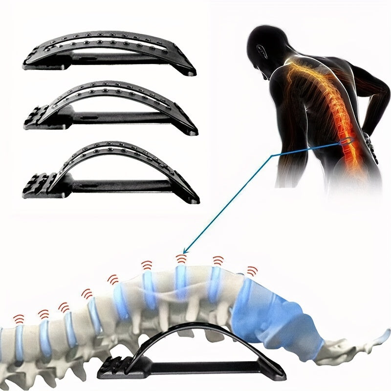 NNETM Back Magic Stretcher & Lower Lumbar Support - Spine Massager(Black)-1