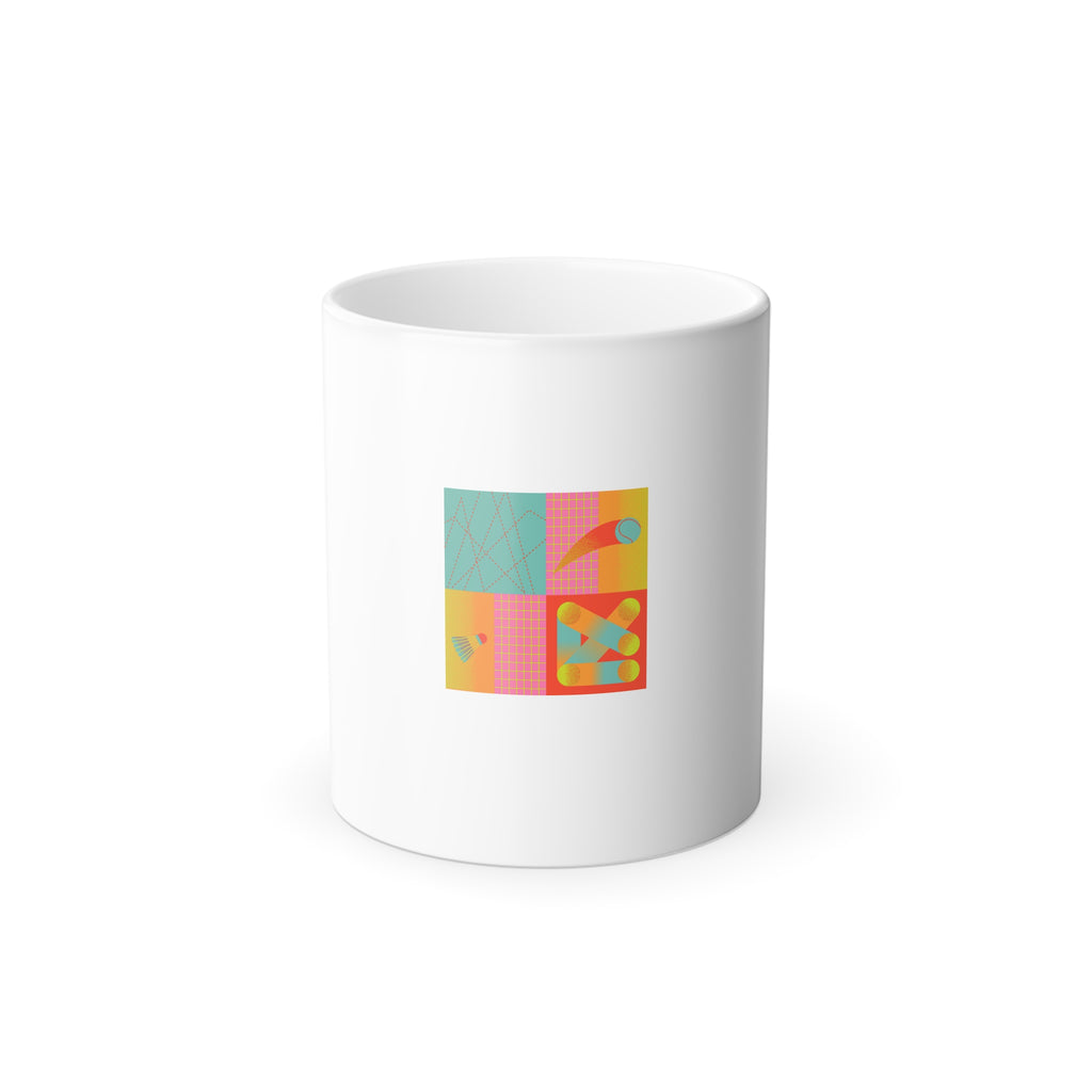 Color Morphing Mug — Retro Geometric Heat-Changing 11oz Coffee Cup