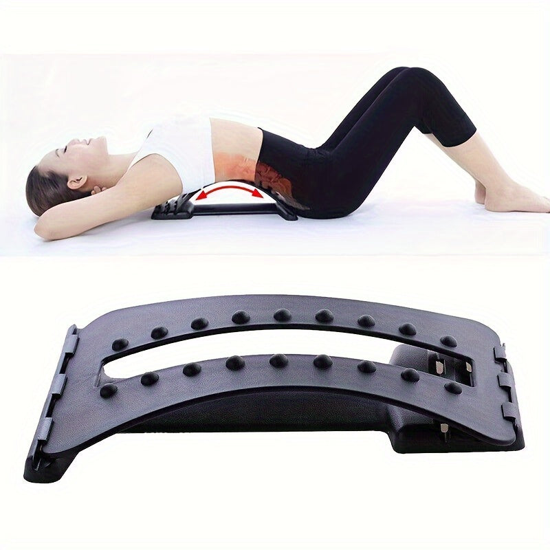 NNETM Back Magic Stretcher & Lower Lumbar Support - Spine Massager(Black)-3