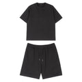 High Quality 100% Cotton Summer 2 Piece Set Man Street Style Brown T-shirt and Short Set Plus Size Blank Tracksuits Set for Men