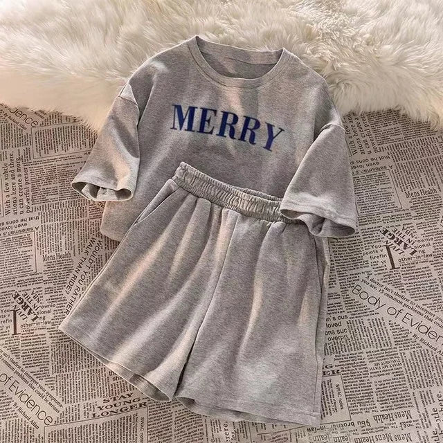 2025 Summer Women Shorts Sets Casual Two Pieces Short Sleeve T Shirts and High Waist Short Pants Solid Outfits Tracksuit 2PCS