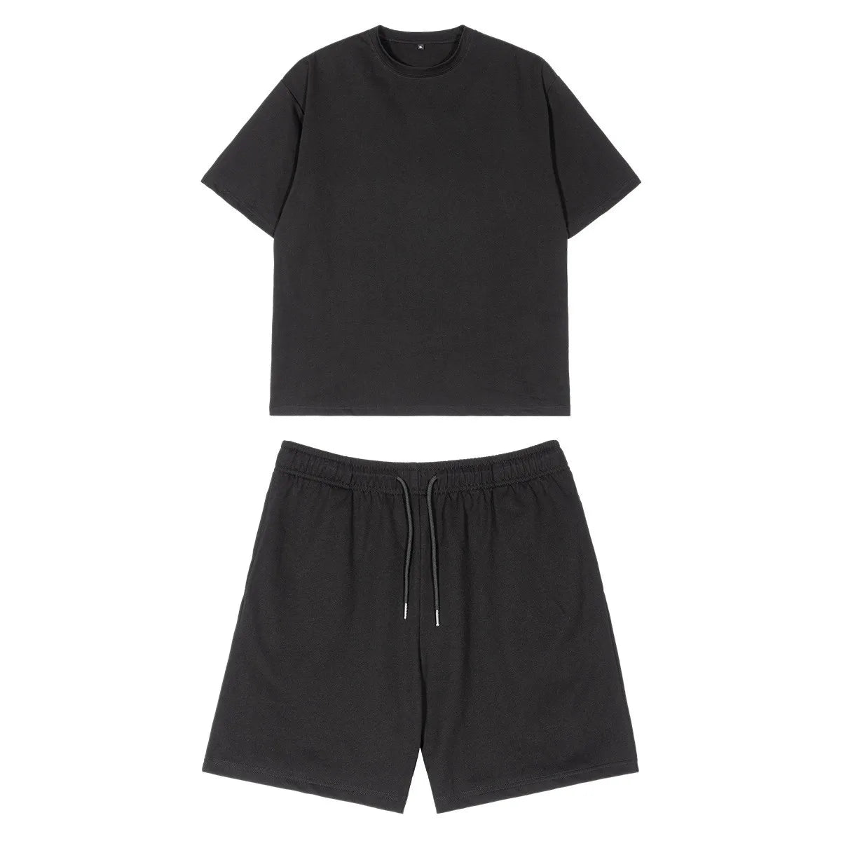 High Quality 100% Cotton Summer 2 Piece Set Man Street Style Brown T-shirt and Short Set Plus Size Blank Tracksuits Set for Men