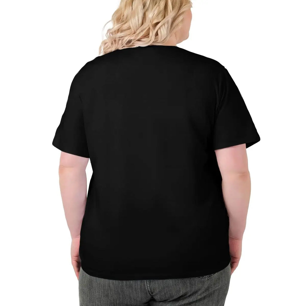 A Cat With A Headband Women plus size T-shirt, fashionable and versatile, street hip-hop trend, cartoon cool, high-end