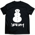 Plus Size Men's T-Shirt, Black Pure Cotton Crew Neck, Suitable for Outdoor Wear in Spring and Summer, Casual and Comfortable