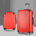 Wanderlite 20-28 Inch Luggage 2Set with TSA Lock Spinner Carry On Hard Shell Travel Suitcase Luggage Case Red
