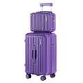 Wanderlite 2pcs Trunk Luggage Suitcase Travel Carry On TSA Lock 12" 20" Purple