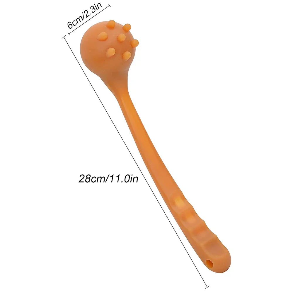 NNEOBA Silicone Manual Massage Hammer Percussion Therapy Stick Brown-1