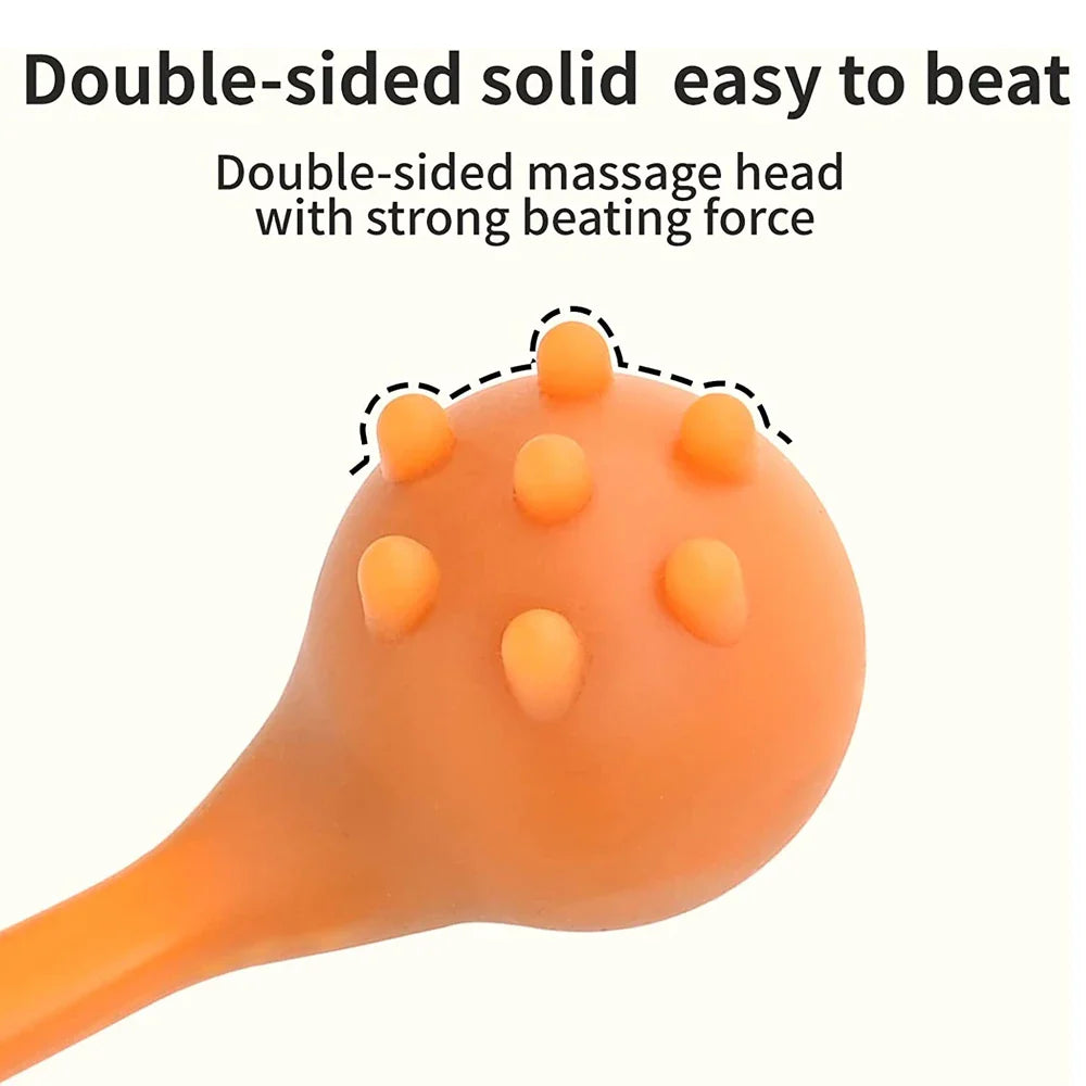 NNEOBA Silicone Manual Massage Hammer Percussion Therapy Stick Brown-2