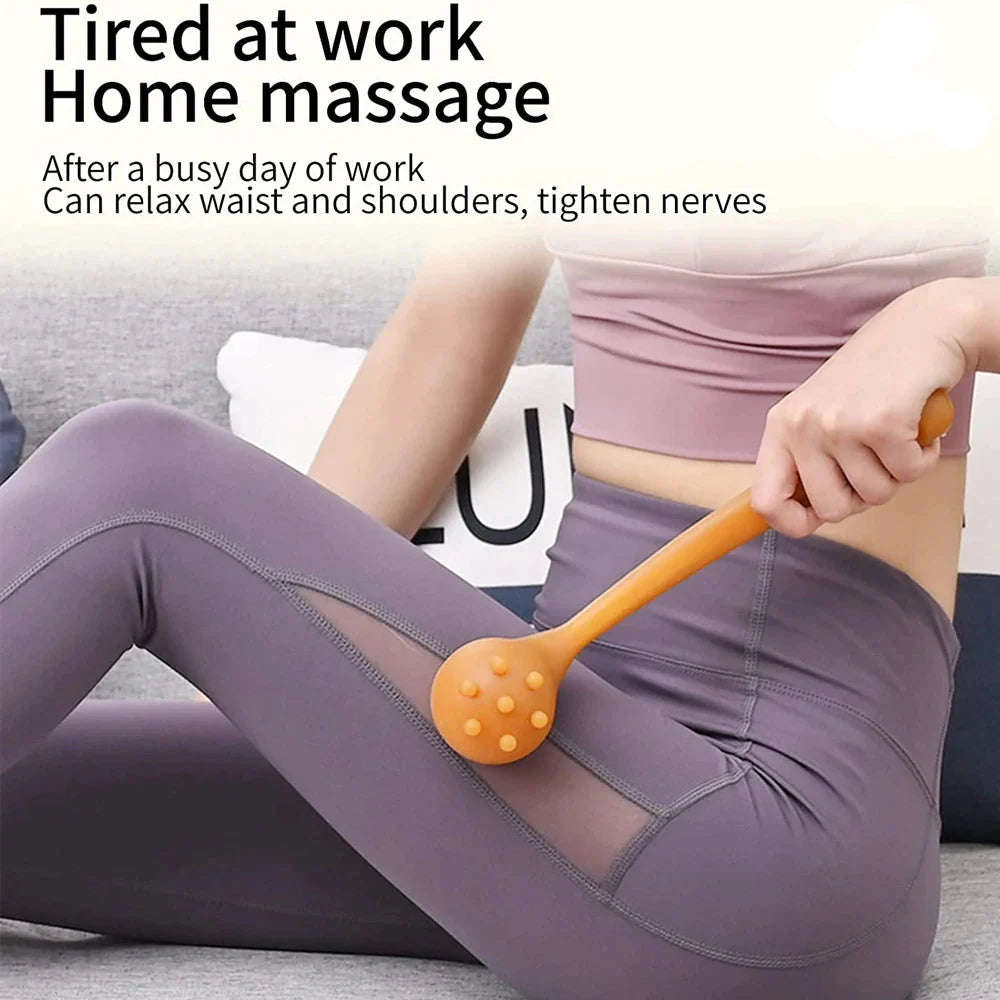 NNEOBA Silicone Manual Massage Hammer Percussion Therapy Stick Brown-4