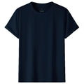 Adult 100% Cotton T-Shirt Unisex Men's Basic Plain Blank Crew Tee Tops Shirts, Navy, S