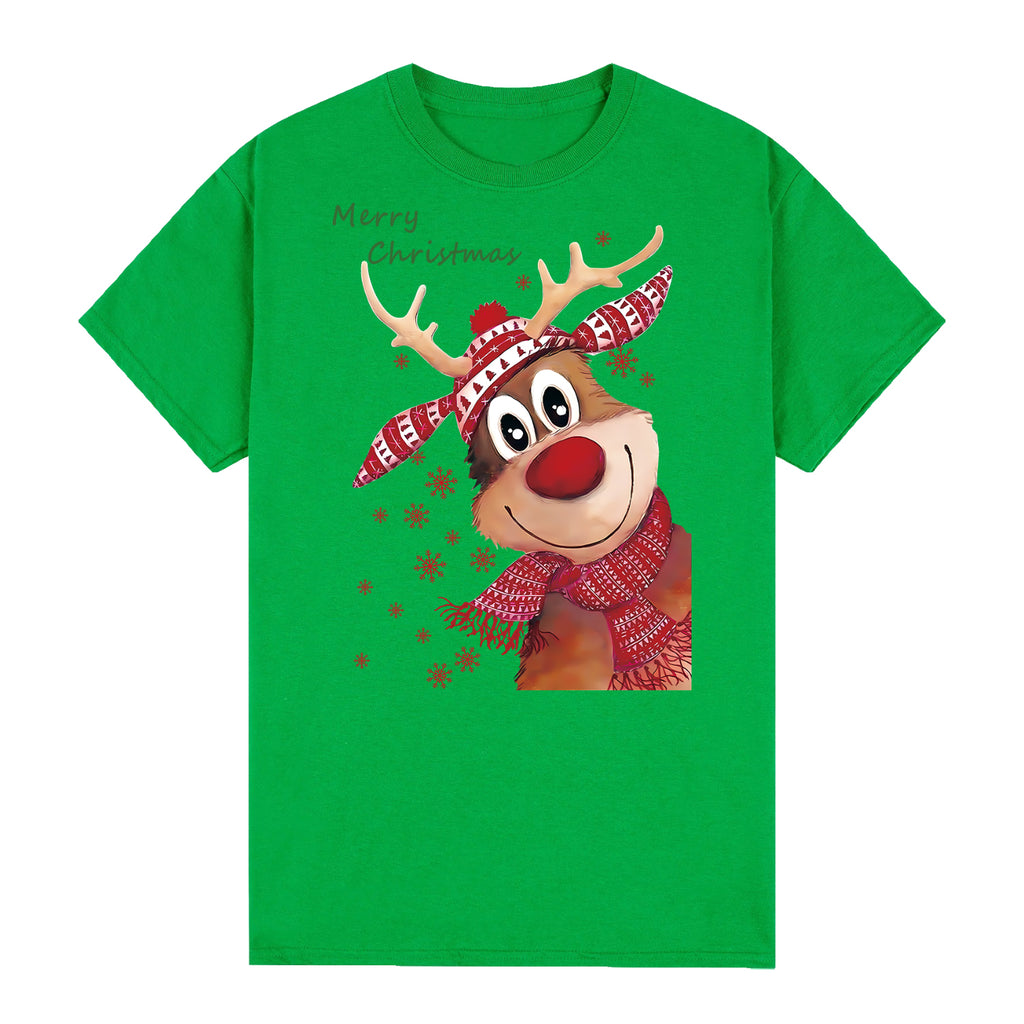 Cotton Christmas T-Shirt - Dancing Santa Design L