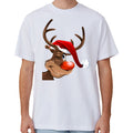 Cotton Christmas T-Shirt - Reindeer Design L