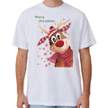 Cotton Christmas T-Shirt - Reindeer Design XL