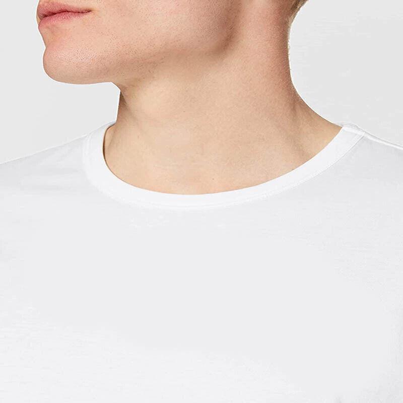 Men T-shirt Plain Blank Heavy Cotton Basic Tee Short Sleeve Large S - 5XL White - 4XL