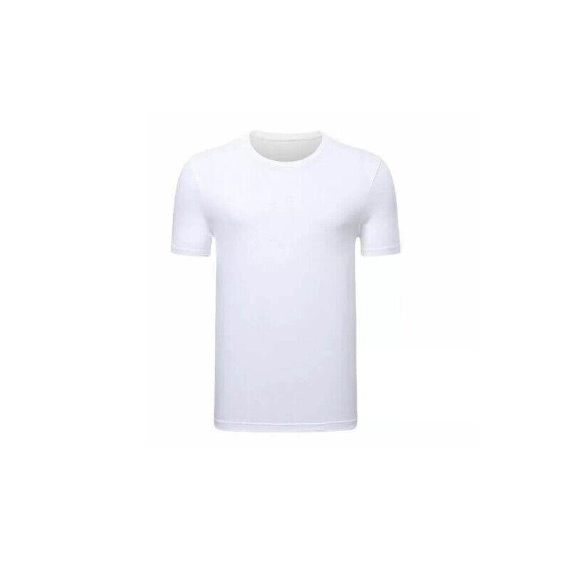 Men T-shirt Plain Blank Heavy Cotton Basic Tee Short Sleeve Large S - 5XL White - S