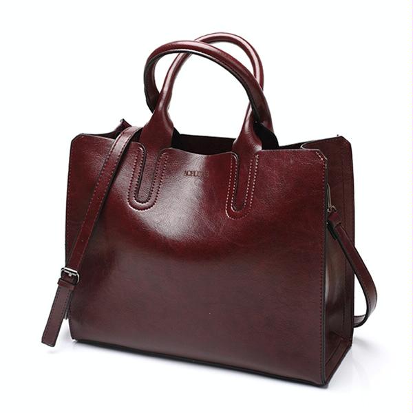 Leather Women Tote Bag for Casual Shoulder Carry