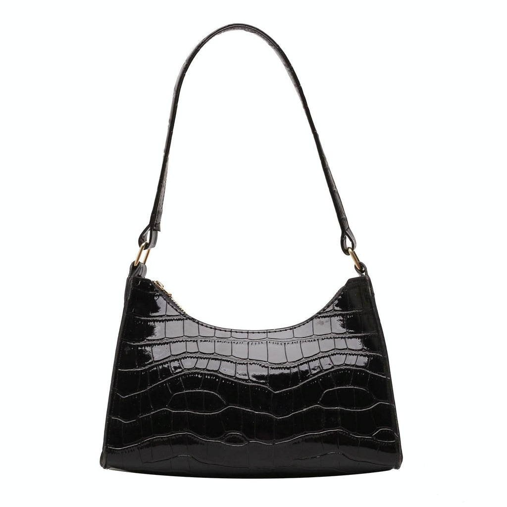 Small Square Stone Pattern Shoulder Bag for Women - White