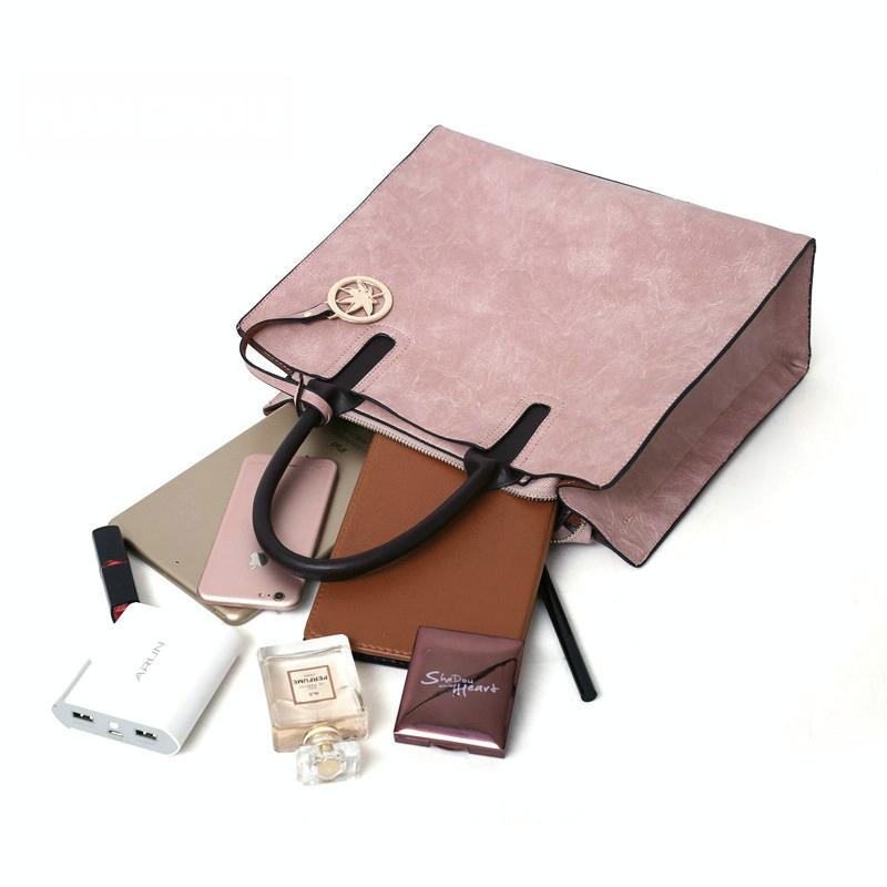 Versatile Leather Tote Bag for Women - 3-in-1 Design - Brown