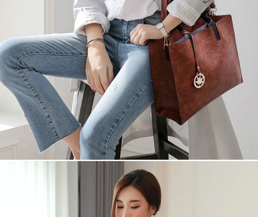 Versatile Leather Tote Bag for Women - 3-in-1 Design - Brown