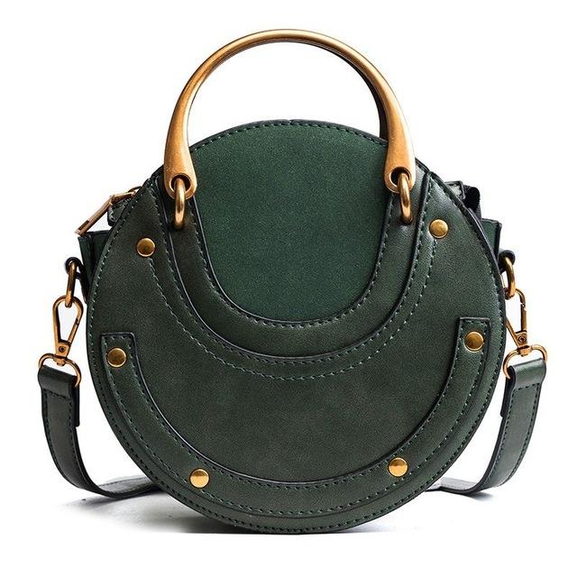 Retro Leather Mini Shoulder Bag for Women - Green