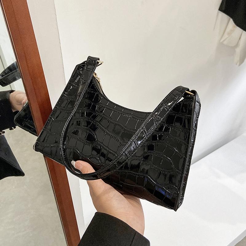 Small Square Stone Pattern Shoulder Bag for Women - Green