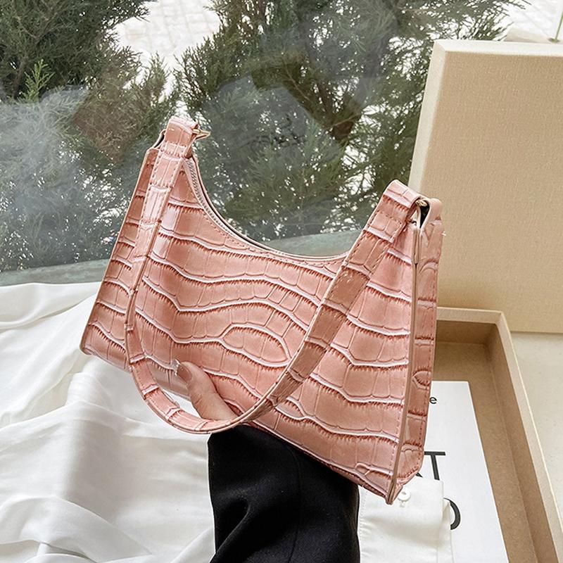 Small Square Stone Pattern Shoulder Bag for Women - Green