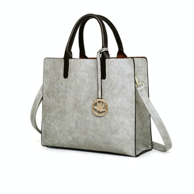 Versatile Leather Tote Bag for Women - 3-in-1 Design - Pink