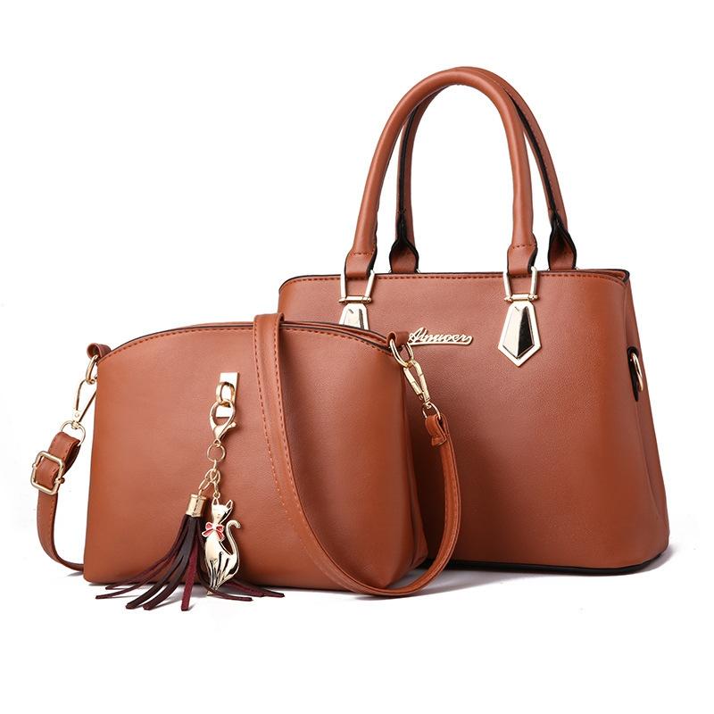Women 2-in-1 Casual Messenger Bag - Large Capacity - Khaki