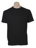 Plain T-Shirt 100% COTTON Basic Blank Tee Mens Ladies Casual BULK Adults - Black - S