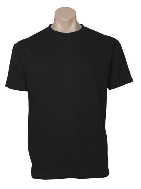 Plain T-Shirt 100% COTTON Basic Blank Tee Mens Ladies Casual BULK Adults - Black - XXL