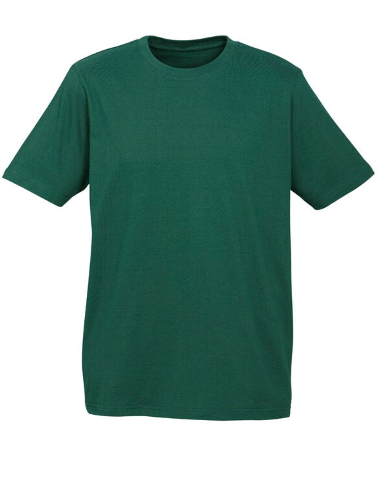 Plain T-Shirt 100% COTTON Basic Blank Tee Mens Ladies Casual BULK Adults - Bottle Green - L
