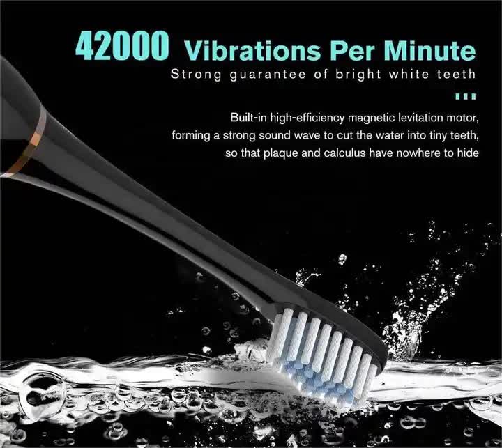 NNEDSZ X-3 Sonic Electric Toothbrush in White, 8 Brush Heads, Travel Case, USB Charging, and Stand Included-2