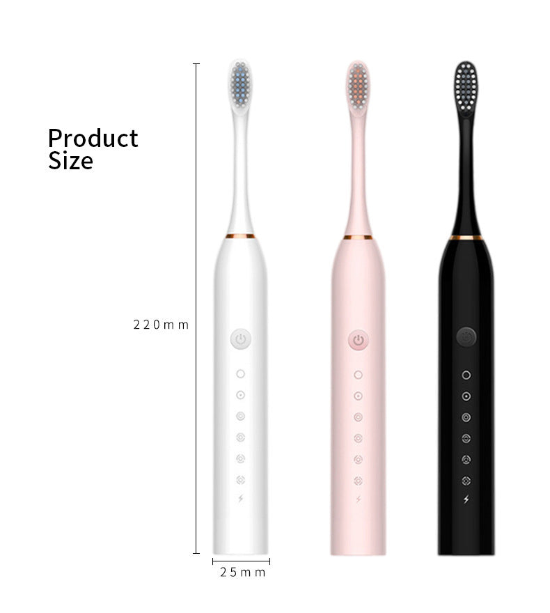 NNEDSZ X-3 Sonic Electric Toothbrush in White, 8 Brush Heads, Travel Case, USB Charging, and Stand Included-4