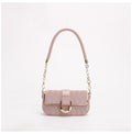 Pink Elegant Quilted Chain Shoulder Bag for Office Professionals | Simple and Fashionable Small Square Bag for Women