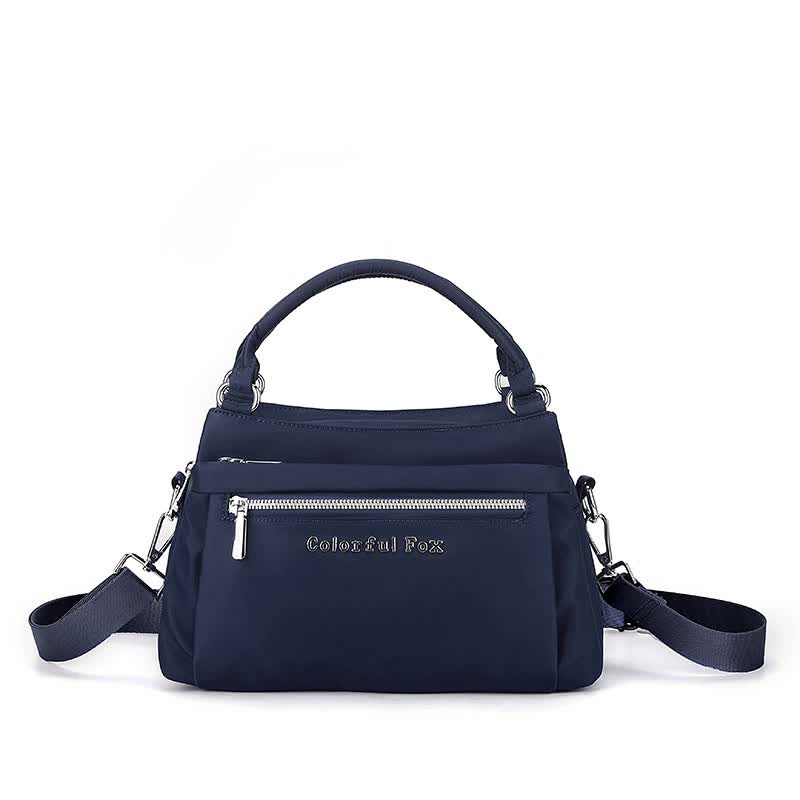 Navy Blue Waterproof Nylon Crossbody Bag - Lightweight and Adjustable Strap Shoulder Bag for Women
