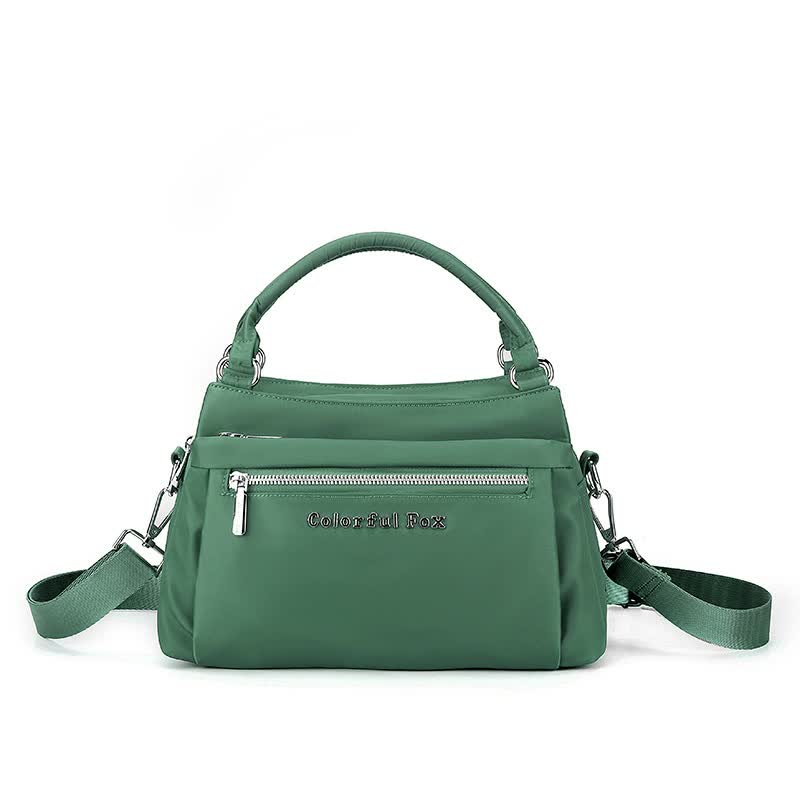 Green Waterproof Nylon Crossbody Bag - Lightweight and Adjustable Strap Shoulder Bag for Women