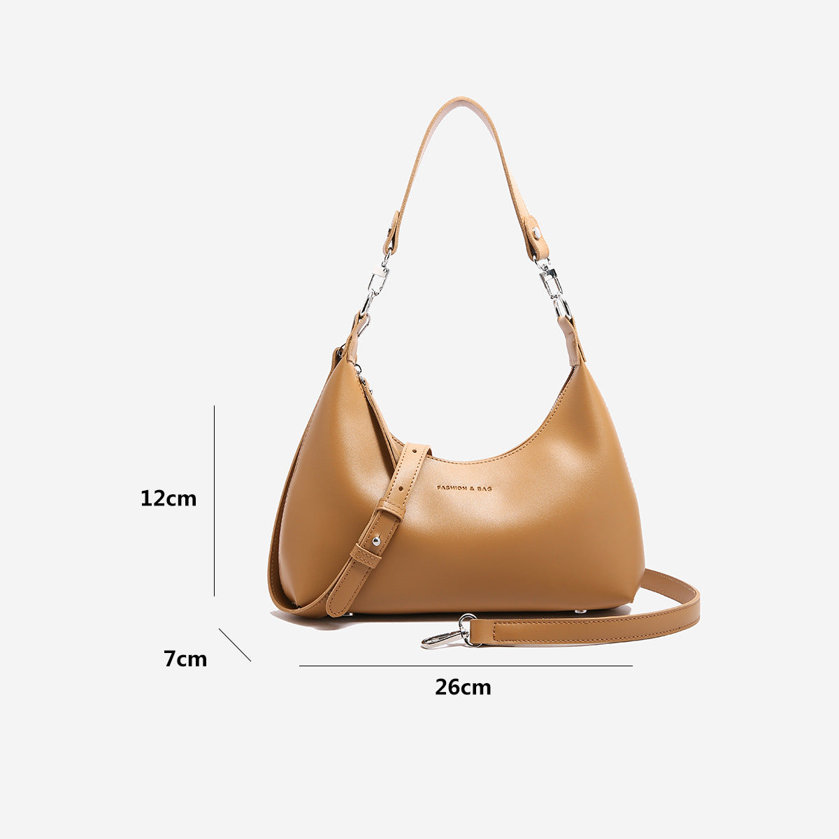 Brown Women's Trendy PU Leather Shoulder Bag - Fashionable Underarm Hobo Bag with Adjustable Strap