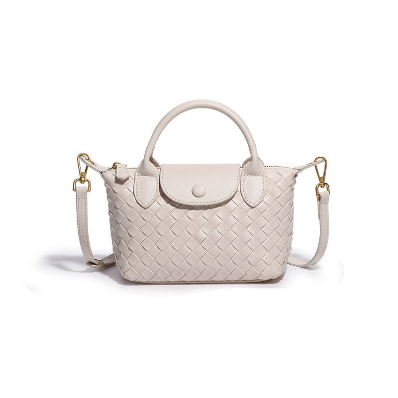 Beige Woven Shoulder Bag - Stylish Dumpling Bag, Simple and Versatile Crossbody for Women