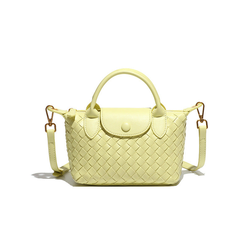 Jelly Yellow Woven Shoulder Bag - Stylish Dumpling Bag, Simple and Versatile Crossbody for Women