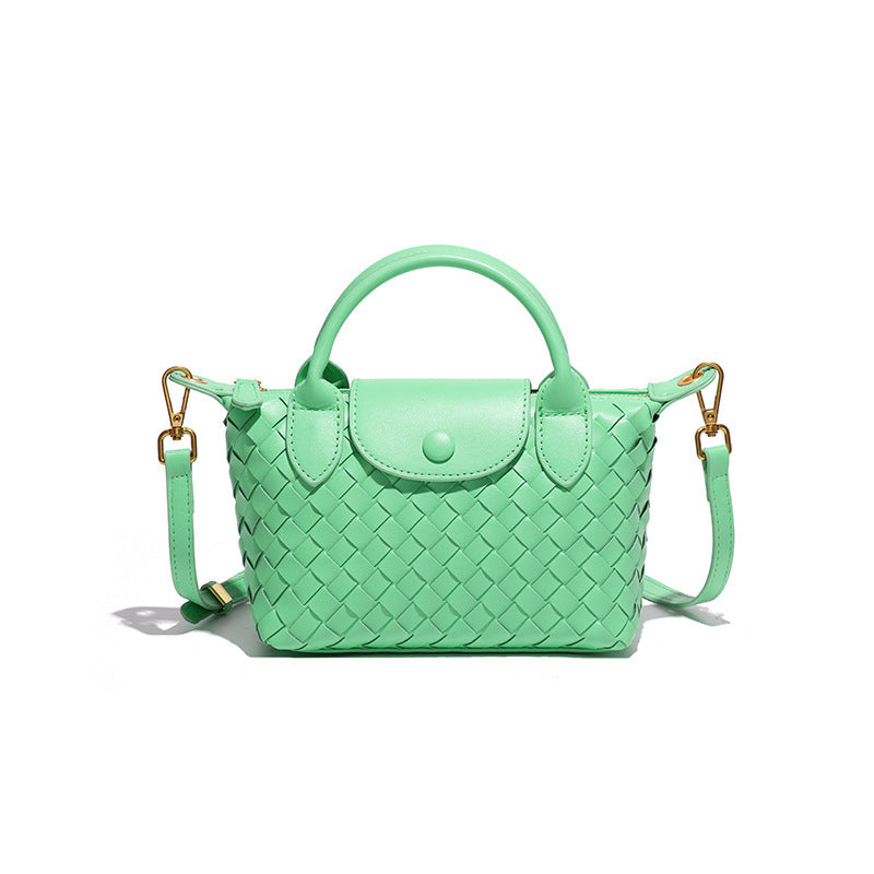 Siren Green Woven Shoulder Bag - Stylish Dumpling Bag, Simple and Versatile Crossbody for Women
