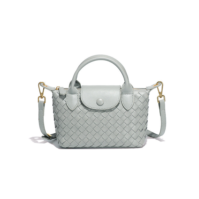 Agate Gray Woven Shoulder Bag - Stylish Dumpling Bag, Simple and Versatile Crossbody for Women