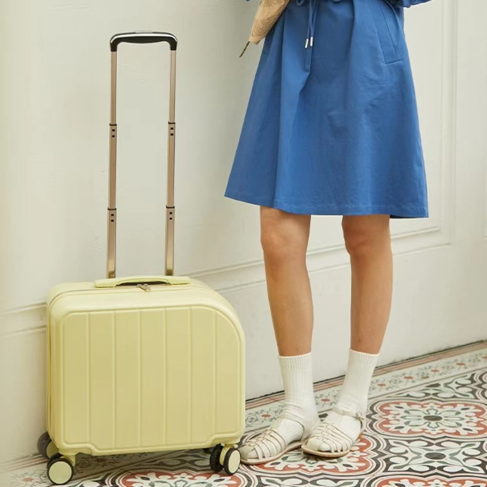 Khaki Compact 18-Inch Carry-On Suitcase | Lightweight ABS Hardside Spinner Luggage